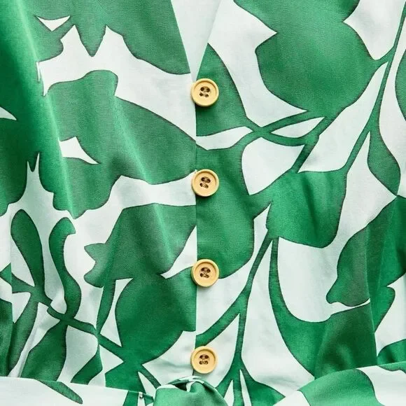 Zara 100% cotton printed belted midi dress - Picture 6 of 6